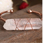 Copper Wire Wrapped Around Natural White Quartz Rod Bracelet