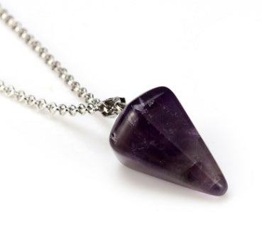 EBay hot natural stone six prism Pendant Necklace conical pendulum bullet crystal pendant wholesale section