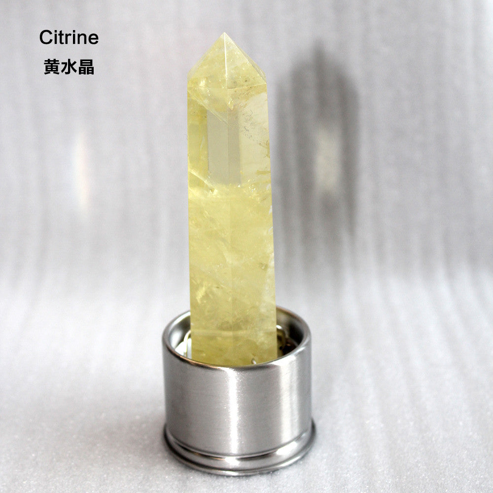 Natural Crystal Column Stone Quartz of Various Materials Magic wand heals energy stone point water cup bottel Ornament replace