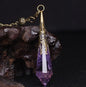 Spirit pendulum divination pendant energy stone natural crystal necklace gray moonlight purple powder white yellow blue sand black meteorite six-pointed star