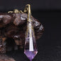 Spirit pendulum divination pendant energy stone natural crystal necklace gray moonlight purple powder white yellow blue sand black meteorite six-pointed star