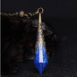 Spirit pendulum divination pendant energy stone natural crystal necklace gray moonlight purple powder white yellow blue sand black meteorite six-pointed star