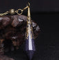 Spirit pendulum divination pendant energy stone natural crystal necklace gray moonlight purple powder white yellow blue sand black meteorite six-pointed star