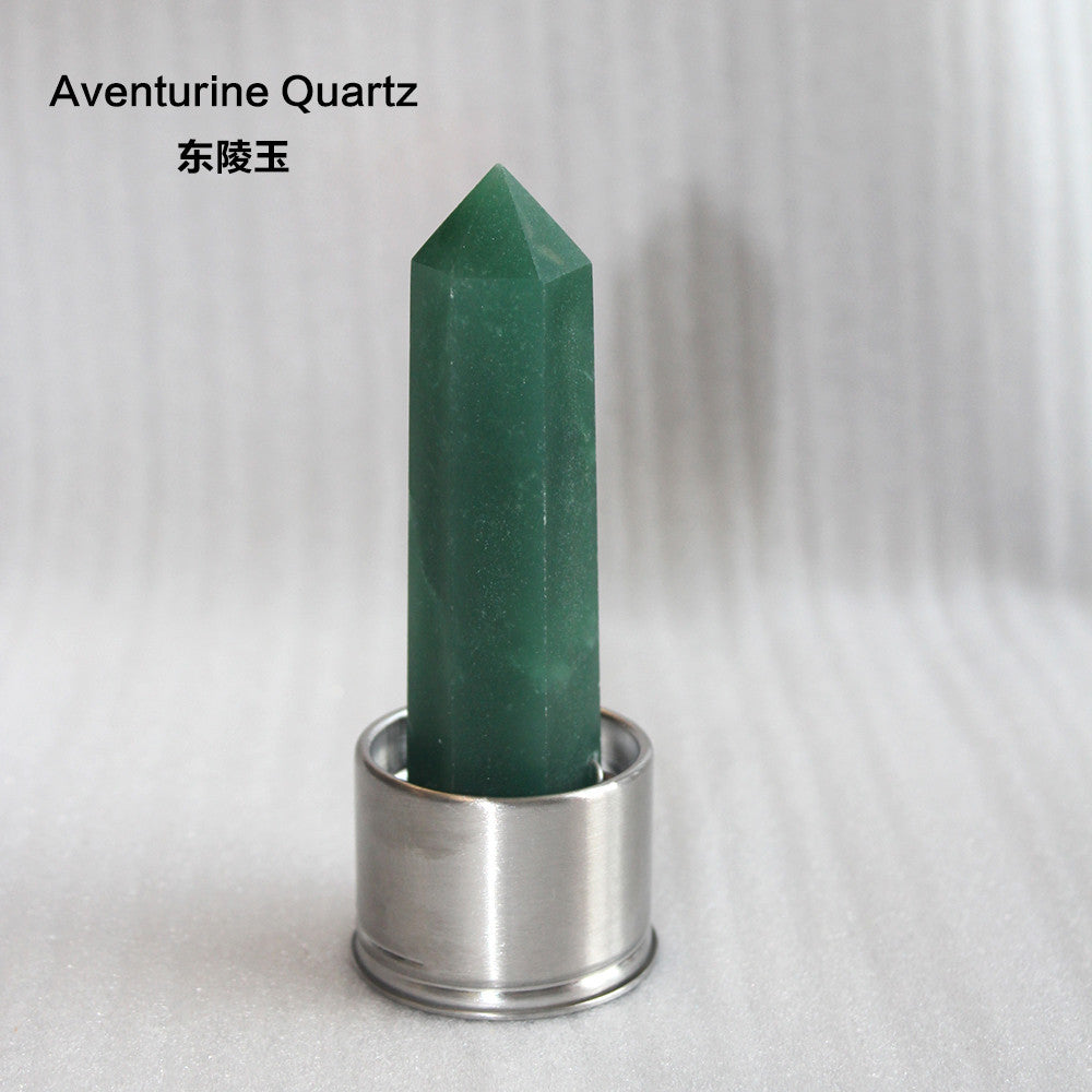 Natural Crystal Column Stone Quartz of Various Materials Magic wand heals energy stone point water cup bottel Ornament replace