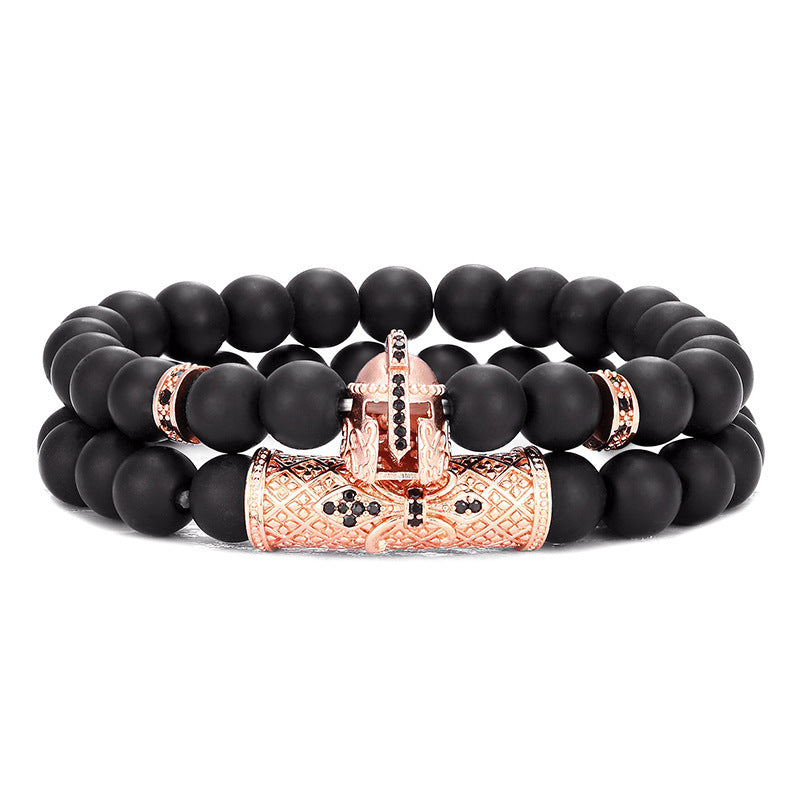 Frosted Stone Energy Yoga Copper Micro-inlaid Zircon Bracelet