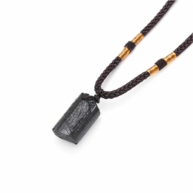 Natural Crystal Black Tourmaline Rough Stone Pendant Pendant Black Tourmaline Tourmaline Pillar Rough Stone Ore