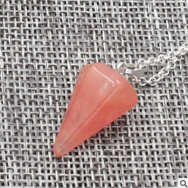 EBay hot natural stone six prism Pendant Necklace conical pendulum bullet crystal pendant wholesale section