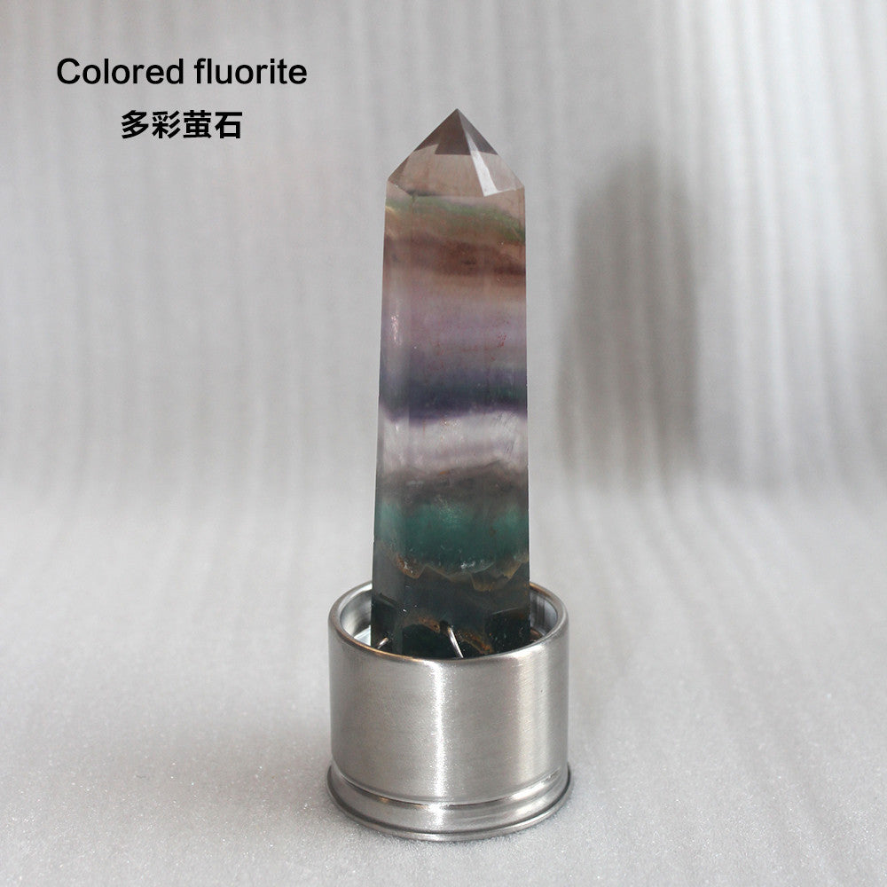 Natural Crystal Column Stone Quartz of Various Materials Magic wand heals energy stone point water cup bottel Ornament replace