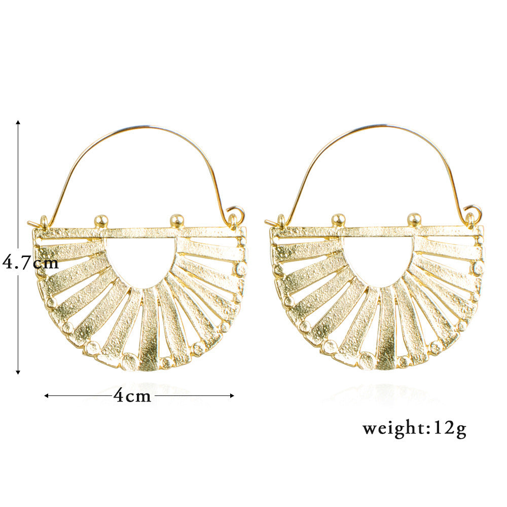 European And American Fashion Glossy Geometric Copper Earrings Earrings