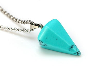 EBay hot natural stone six prism Pendant Necklace conical pendulum bullet crystal pendant wholesale section