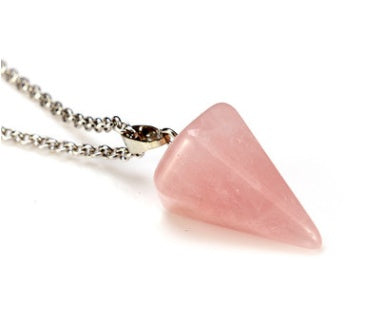 EBay hot natural stone six prism Pendant Necklace conical pendulum bullet crystal pendant wholesale section