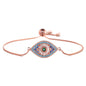 Copper Micro Inlaid Color Zirconium Eye Charm Bracelet Female