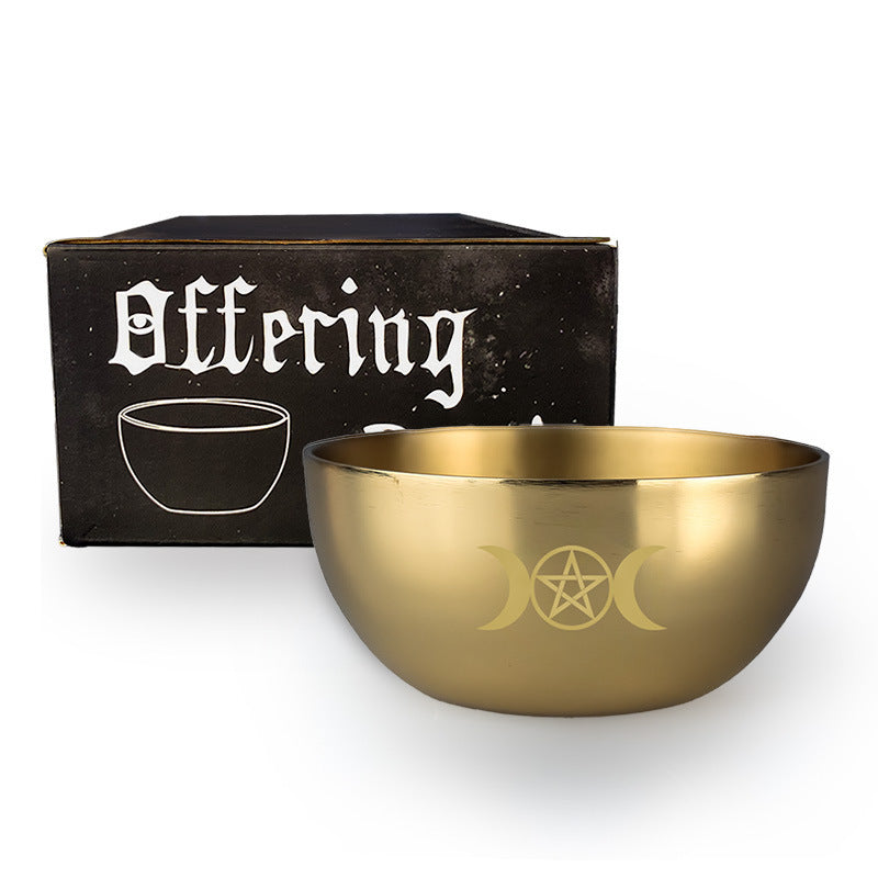 Creative Pentagram Printed Metal Meditation Copper Bowl