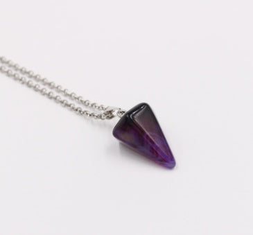 EBay hot natural stone six prism Pendant Necklace conical pendulum bullet crystal pendant wholesale section