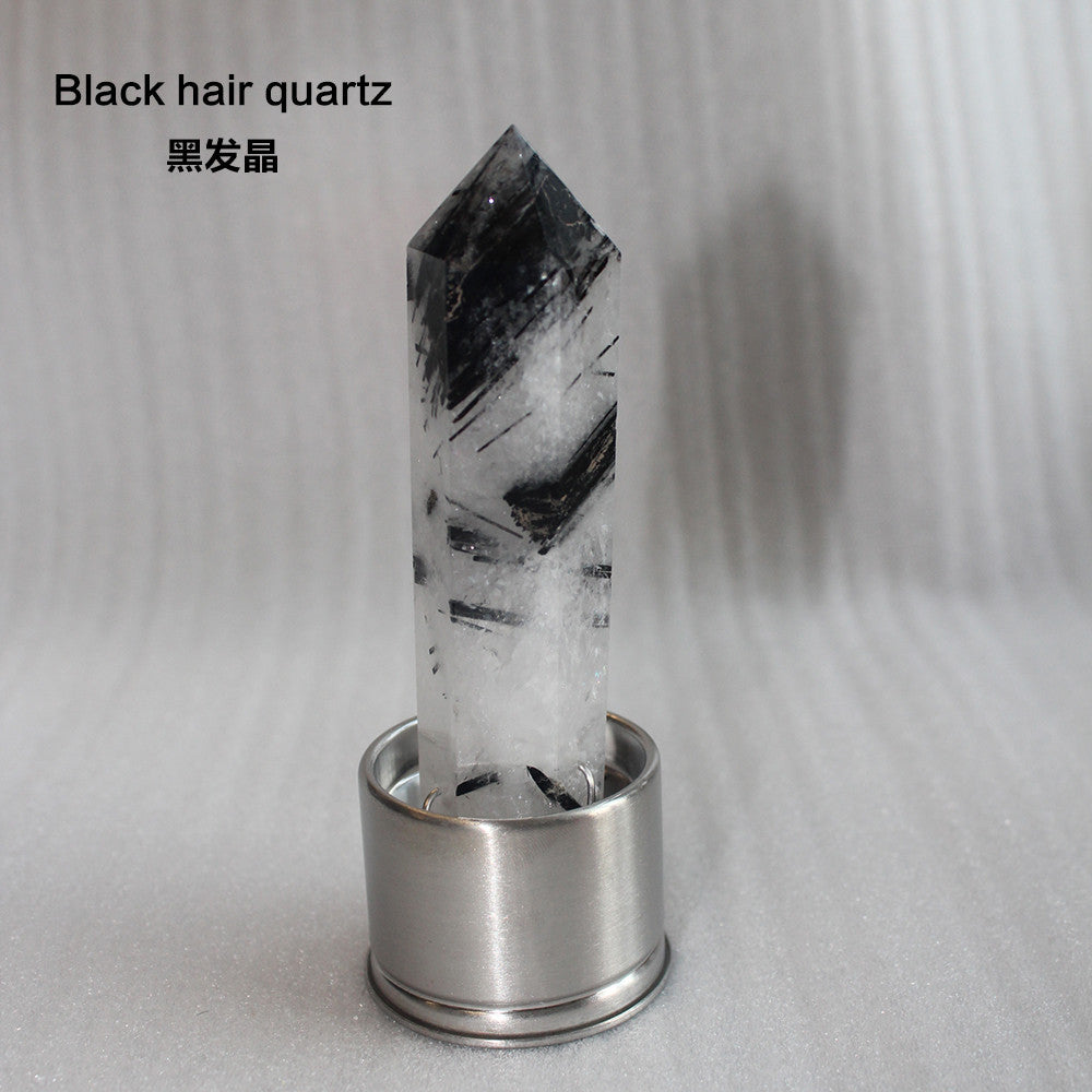 Natural Crystal Column Stone Quartz of Various Materials Magic wand heals energy stone point water cup bottel Ornament replace