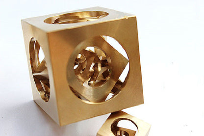 Brass Manual Lathe Processing Square Copper Ghost Ball Ornaments