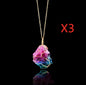 Seven-Color Natural Stone Rough Stone Winding Crystal Pendant Transparent Multi-Color Stone Chain Necklace Necklace