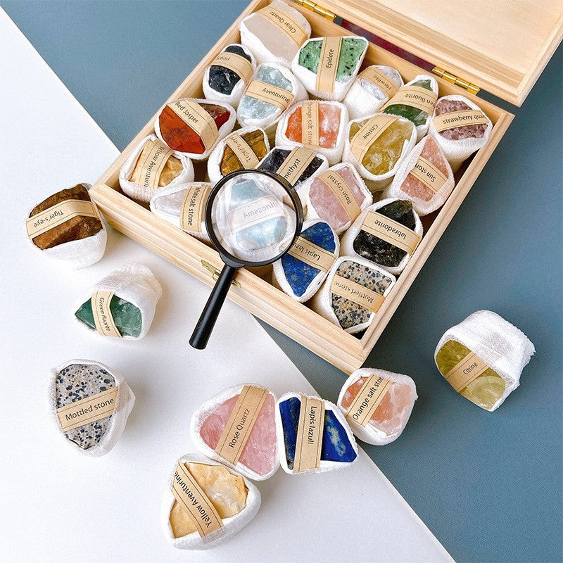 Natural Crystal Stone Ore Specimen Gift Set Unpolished Large Particles Mine Standard Teaching Decoration Ornaments Wholesale