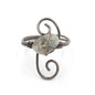 Copper Ancient Winding S-shaped Irregular Rough Stone Crystal Ring