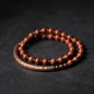 Vintage Design Red Stone Copper Beaded Bracelet