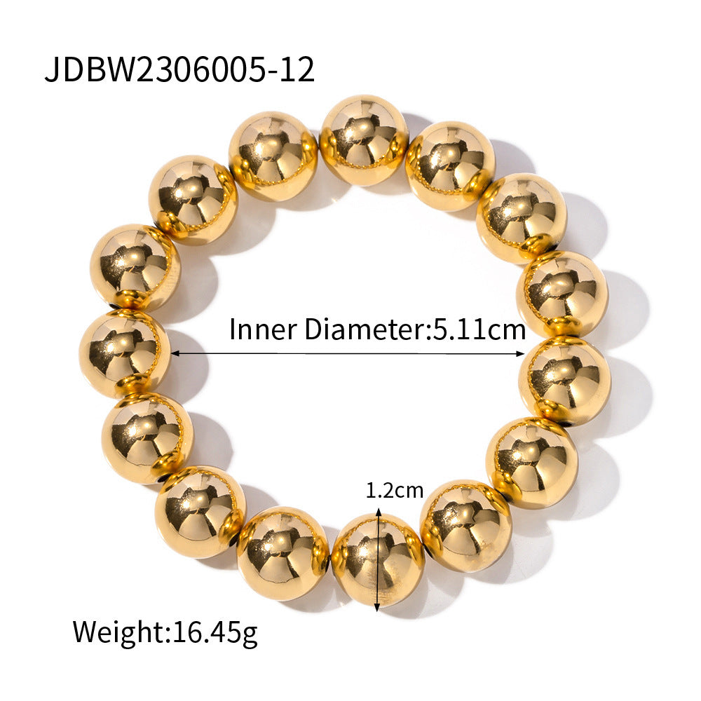 Minimalistic Personalized Exaggerated Copper Cover Steel Ball Bracelet