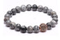 8mm Imitation Natural Stone Copper Bead Bracelet