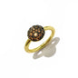 Gorgeous Color Small Mushroom Round Colored Diamond Copper Ring