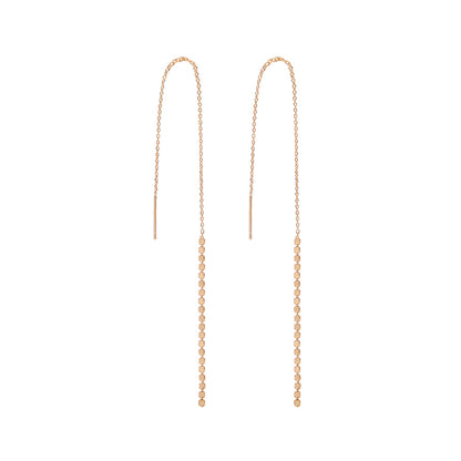 Gold-tone Copper Micro-set Zirconia Long Tassel Earwires