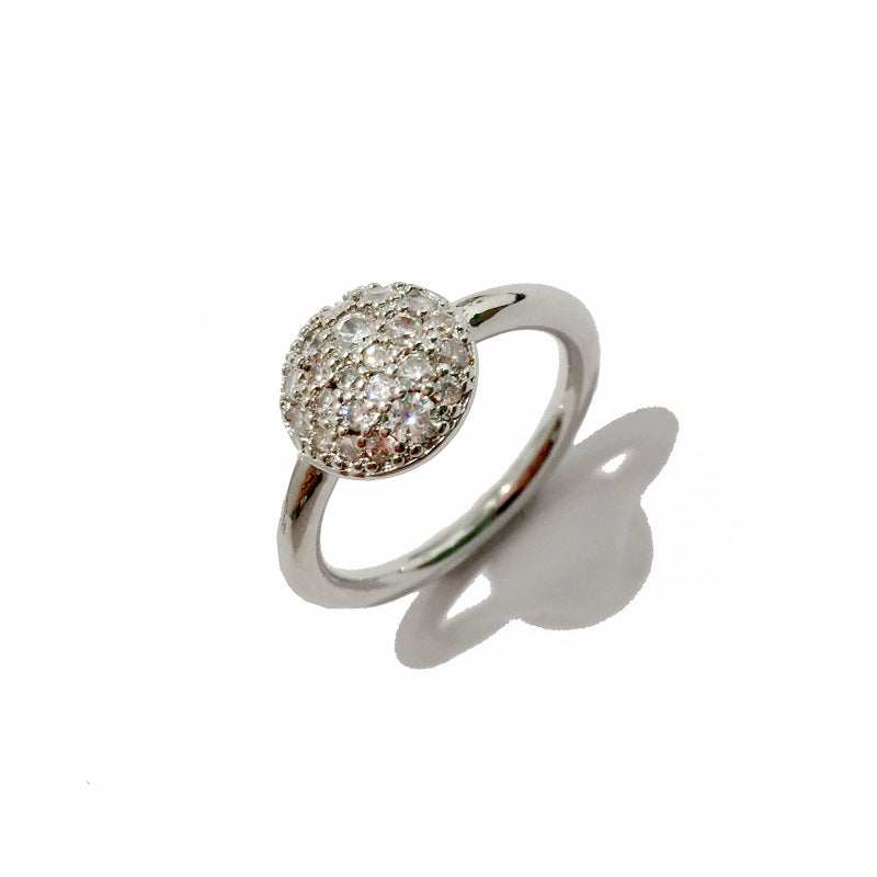 Gorgeous Color Small Mushroom Round Colored Diamond Copper Ring