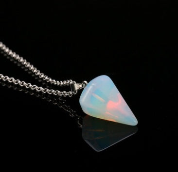 EBay hot natural stone six prism Pendant Necklace conical pendulum bullet crystal pendant wholesale section