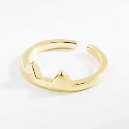 Creative Geometric Copper Micro-inlaid Couple Ring Women