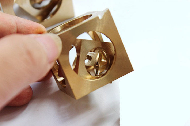 Brass Manual Lathe Processing Square Copper Ghost Ball Ornaments