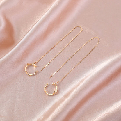 Elegant Long Tassel Copper Ear Clip Ear Wire