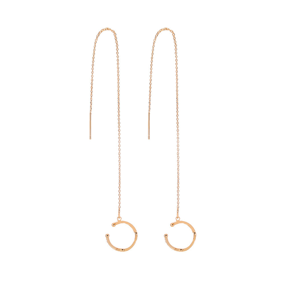 Elegant Long Tassel Copper Ear Clip Ear Wire