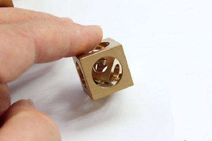 Brass Manual Lathe Processing Square Copper Ghost Ball Ornaments