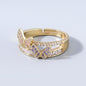 New Style Copper Micro Diamond And Rhinestone Butterfly  Ring