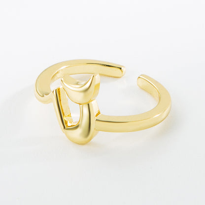 Creative Geometric Copper Micro-inlaid Couple Ring Women