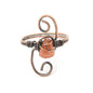 Copper Ancient Winding S-shaped Irregular Rough Stone Crystal Ring