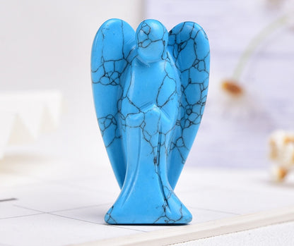 Natural Crystal 2 Inch Angel Ornaments Wishing Patron Saint Original Stone Handpiece Decorative Crafts