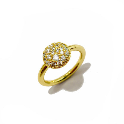 Gorgeous Color Small Mushroom Round Colored Diamond Copper Ring