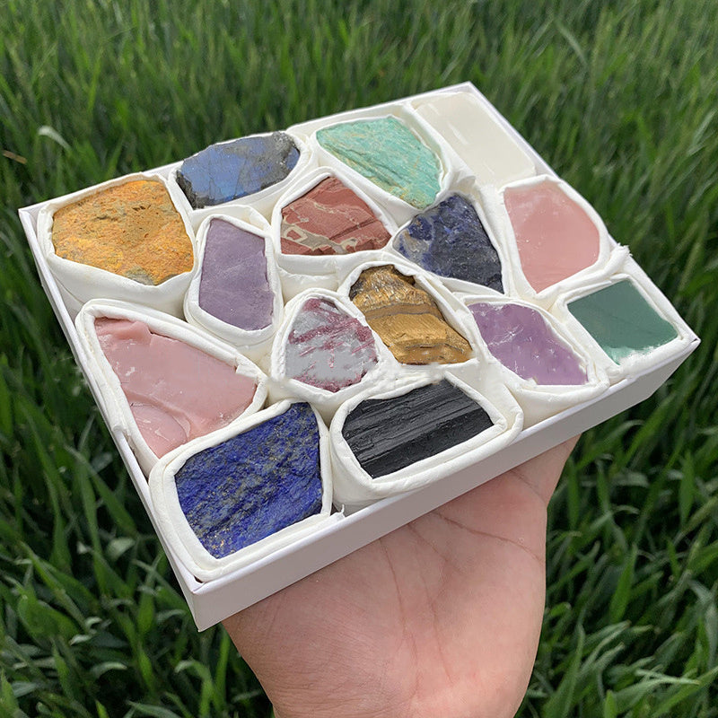 Natural Crystal Stone Ore Specimen Gift Set Unpolished Large Particles Mine Standard Teaching Decoration Ornaments Wholesale