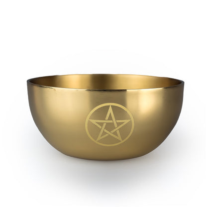 Creative Pentagram Printed Metal Meditation Copper Bowl