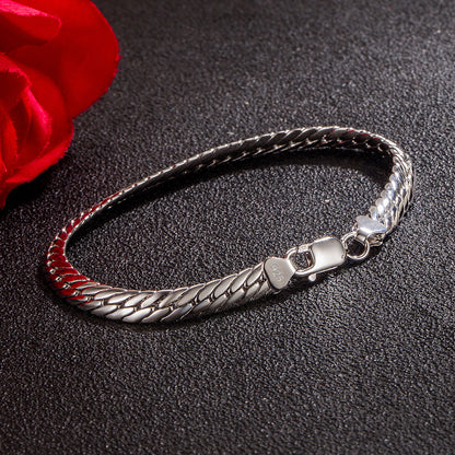 Men's Fashion White Copper Rhodium Plated Gold Bracelet Jewelry