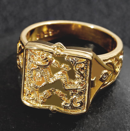 Gold Carved Pattern European And American Fashion Copper Ring