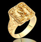 Gold Carved Pattern European And American Fashion Copper Ring