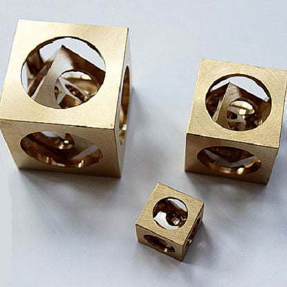 Brass Manual Lathe Processing Square Copper Ghost Ball Ornaments